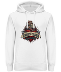 Turn Up Anyway crowned lion heavy hoodie in White – front artwork