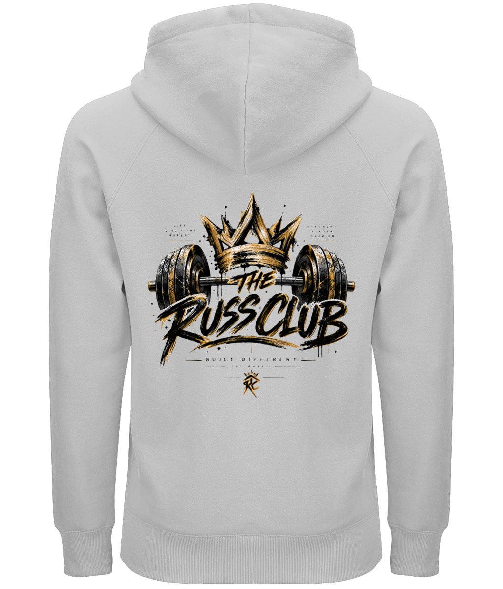 Gold Crown & Barbell Heavy Hoodie | The Russ Club - Russ Club
