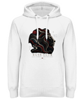 Topographic lion graphic heavy hoodie in White – front artwork