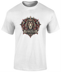 Raised Standards crowned lion heavyweight T-shirt in White – front artwork