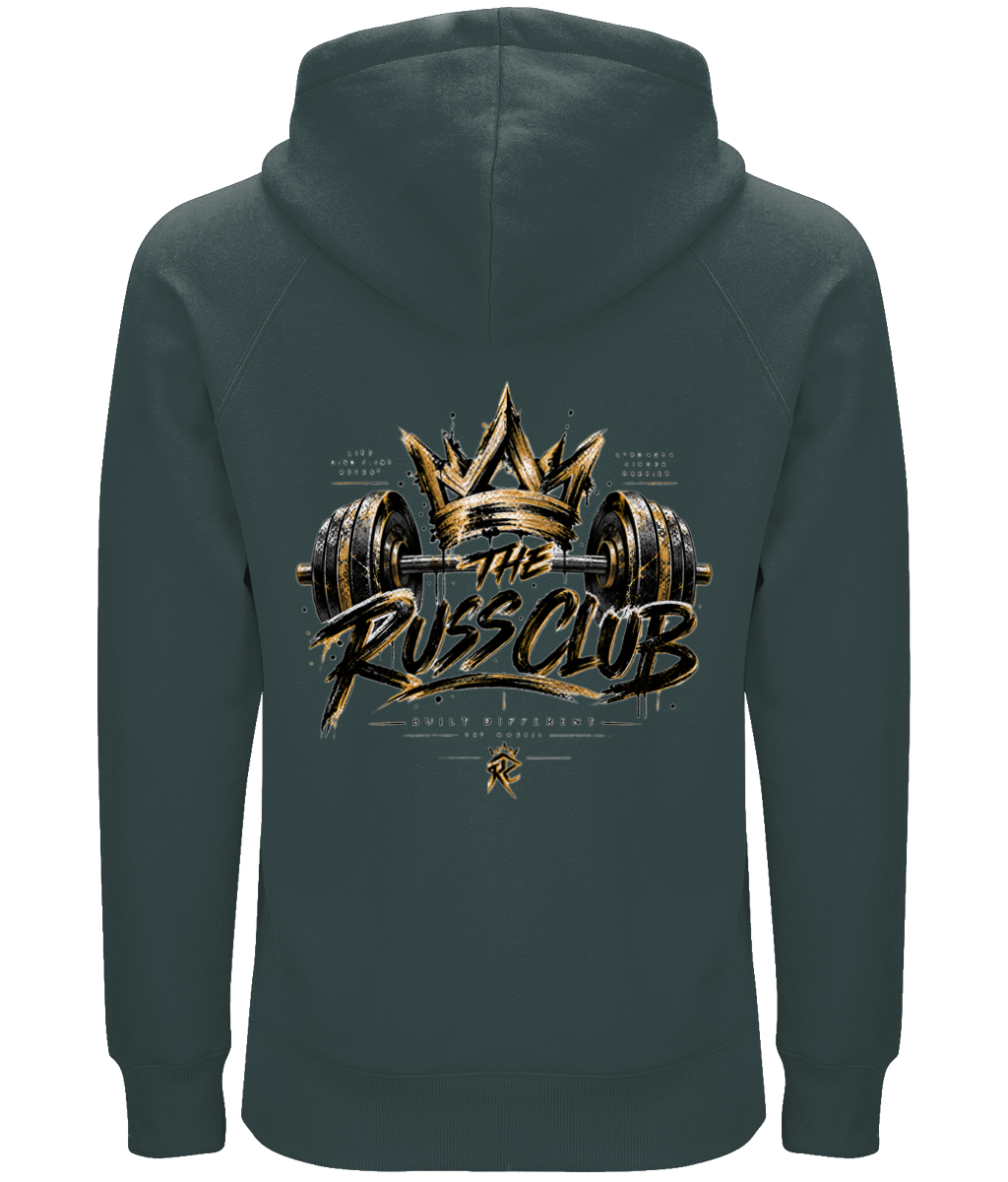 Gold Crown & Barbell Heavy Hoodie | The Russ Club - Russ Club
