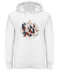 Raised Standards geometric monogram heavy hoodie in White – front artwork