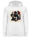 Abstract Russ Club crown graphic heavy hoodie in White – front artwork