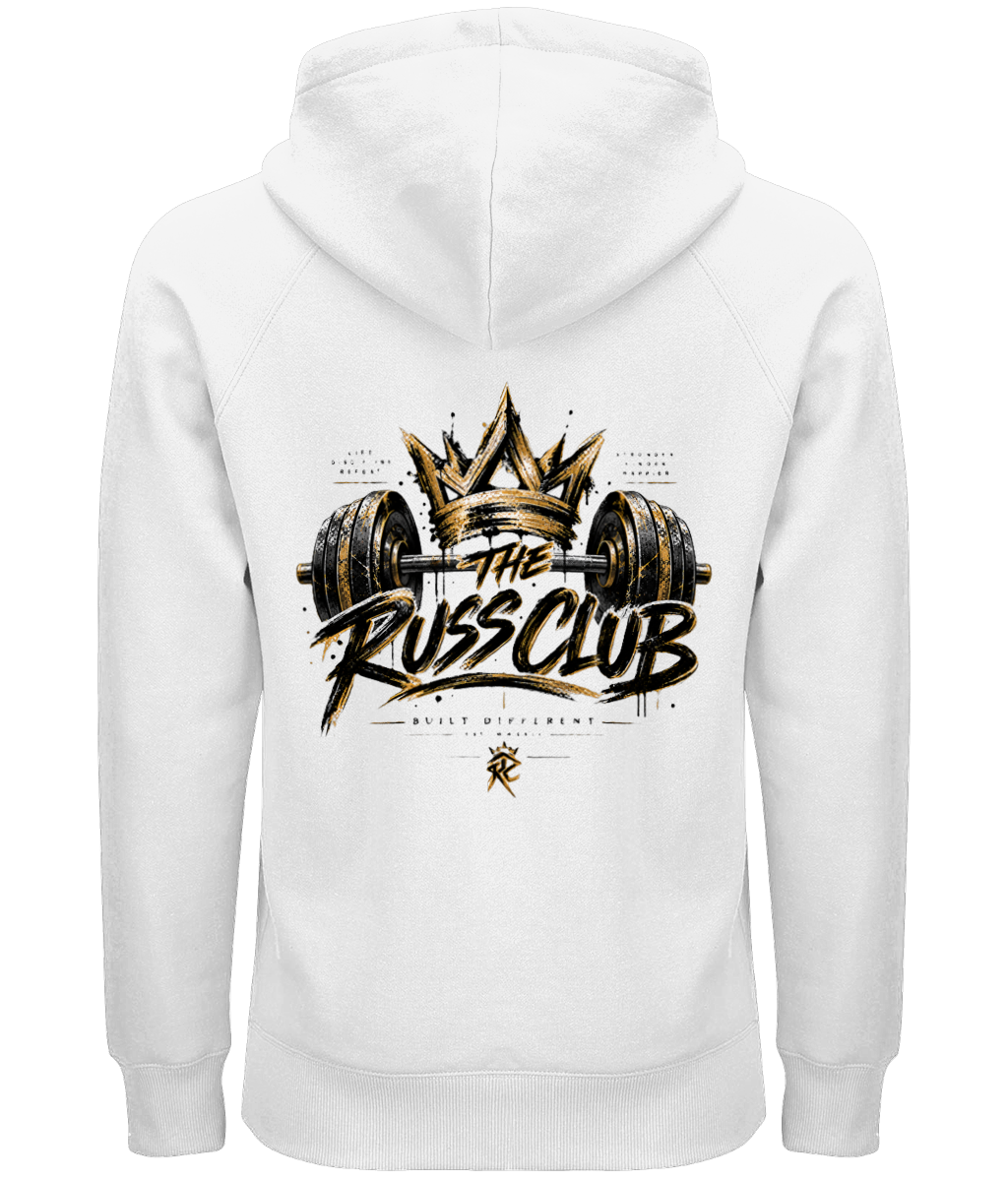 Gold Crown & Barbell Heavy Hoodie | The Russ Club - Russ Club