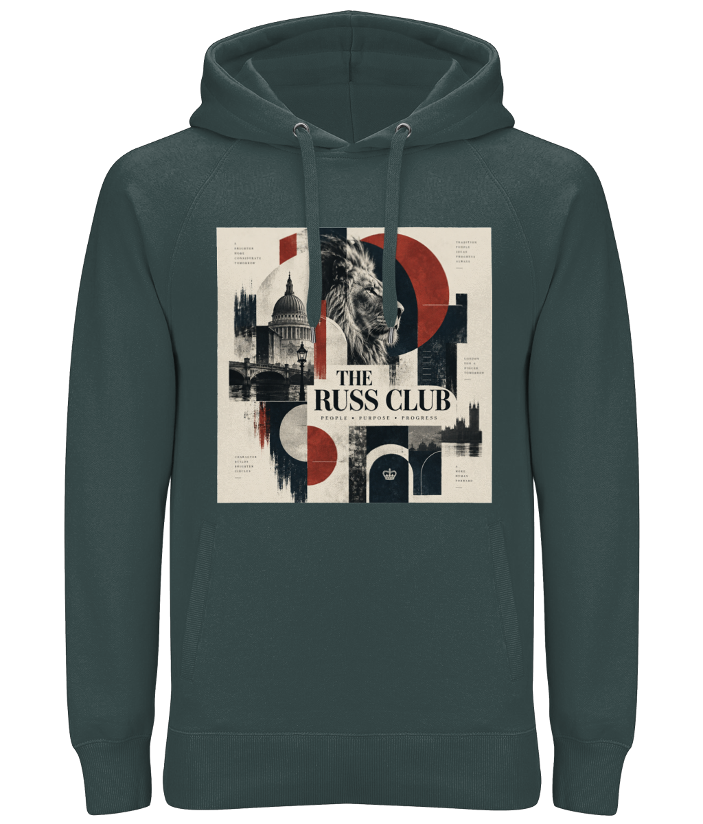 People Purpose Progress London lion heavy hoodie in Charcoal – front artwork