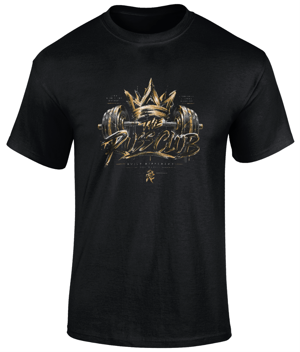Gold Crown & Barbell T-Shirt | The Russ Club - Russ Club