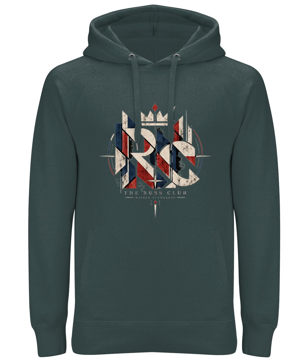 Raised Standards geometric monogram heavy hoodie in Charcoal – front artwork