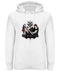Raised Standards RC monogram heavy hoodie in White – front artwork