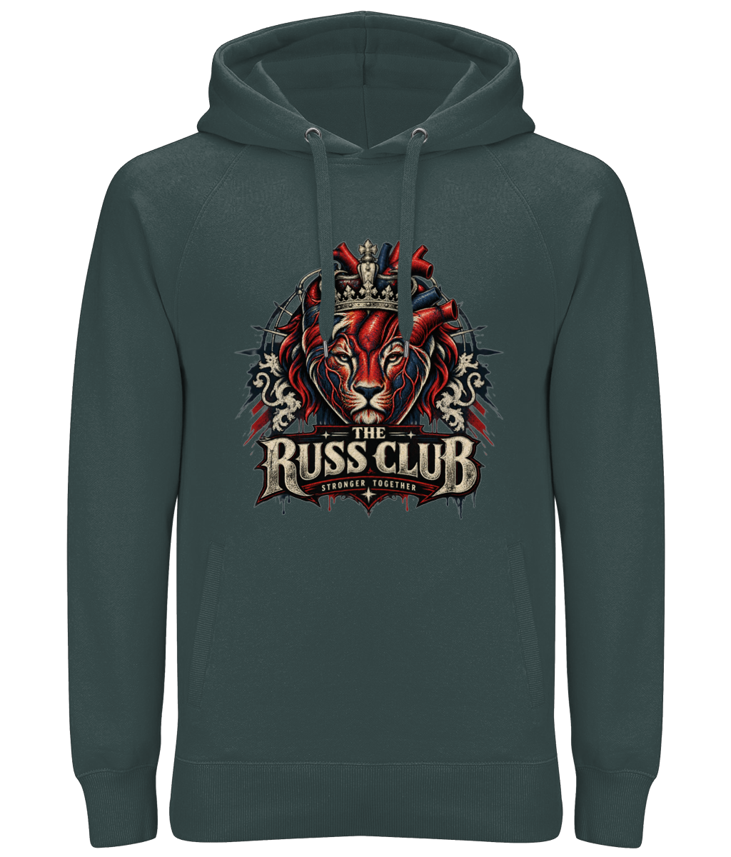 Stronger Together crowned lion heavy hoodie in Charcoal – front artwork