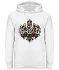 Stronger Together British heritage crest heavy hoodie in White – front artwork