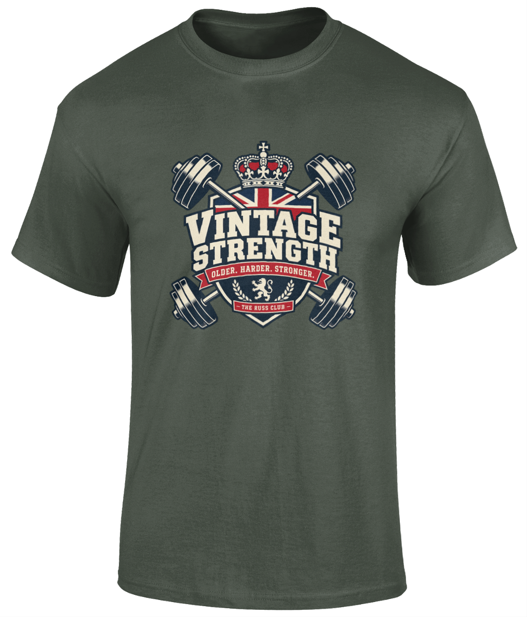 Vintage Strength Weightlifting T-Shirt | The Russ Club - Russ Club