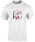 Geometric RC monogram heavyweight T-shirt in White – front artwork