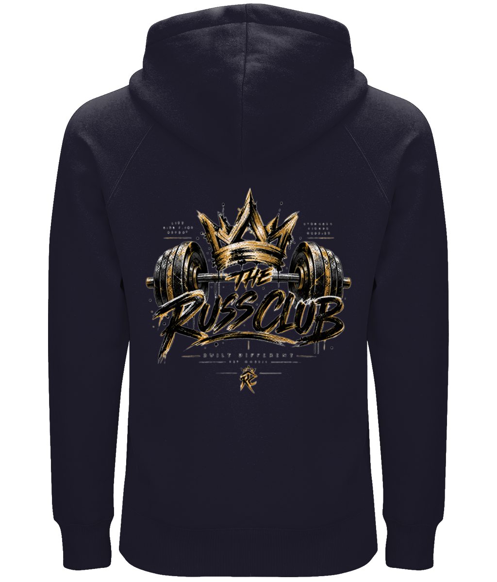 Gold Crown & Barbell Heavy Hoodie | The Russ Club - Russ Club