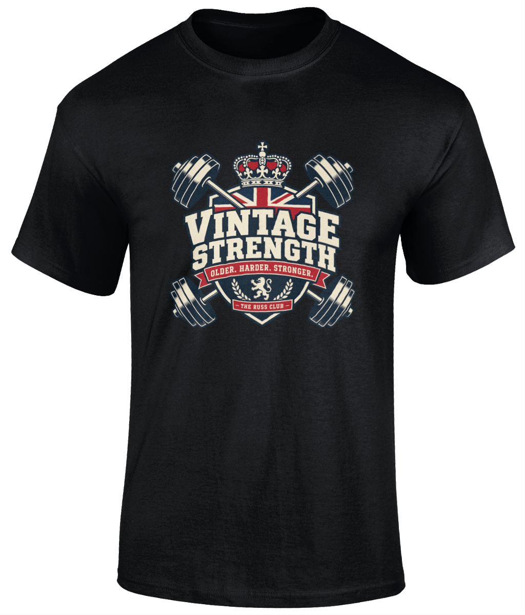 Vintage Strength Weightlifting T-Shirt | The Russ Club - Russ Club