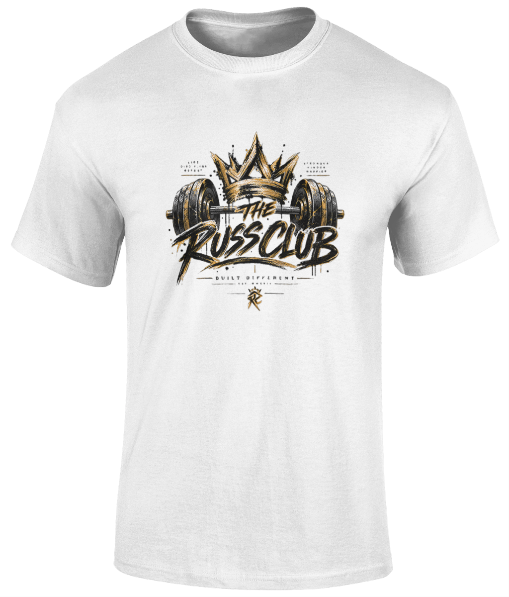 Gold Crown & Barbell T-Shirt | The Russ Club - Russ Club