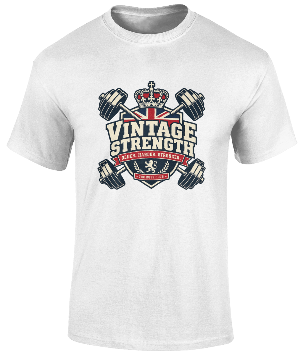 Vintage Strength Weightlifting T-Shirt | The Russ Club - Russ Club