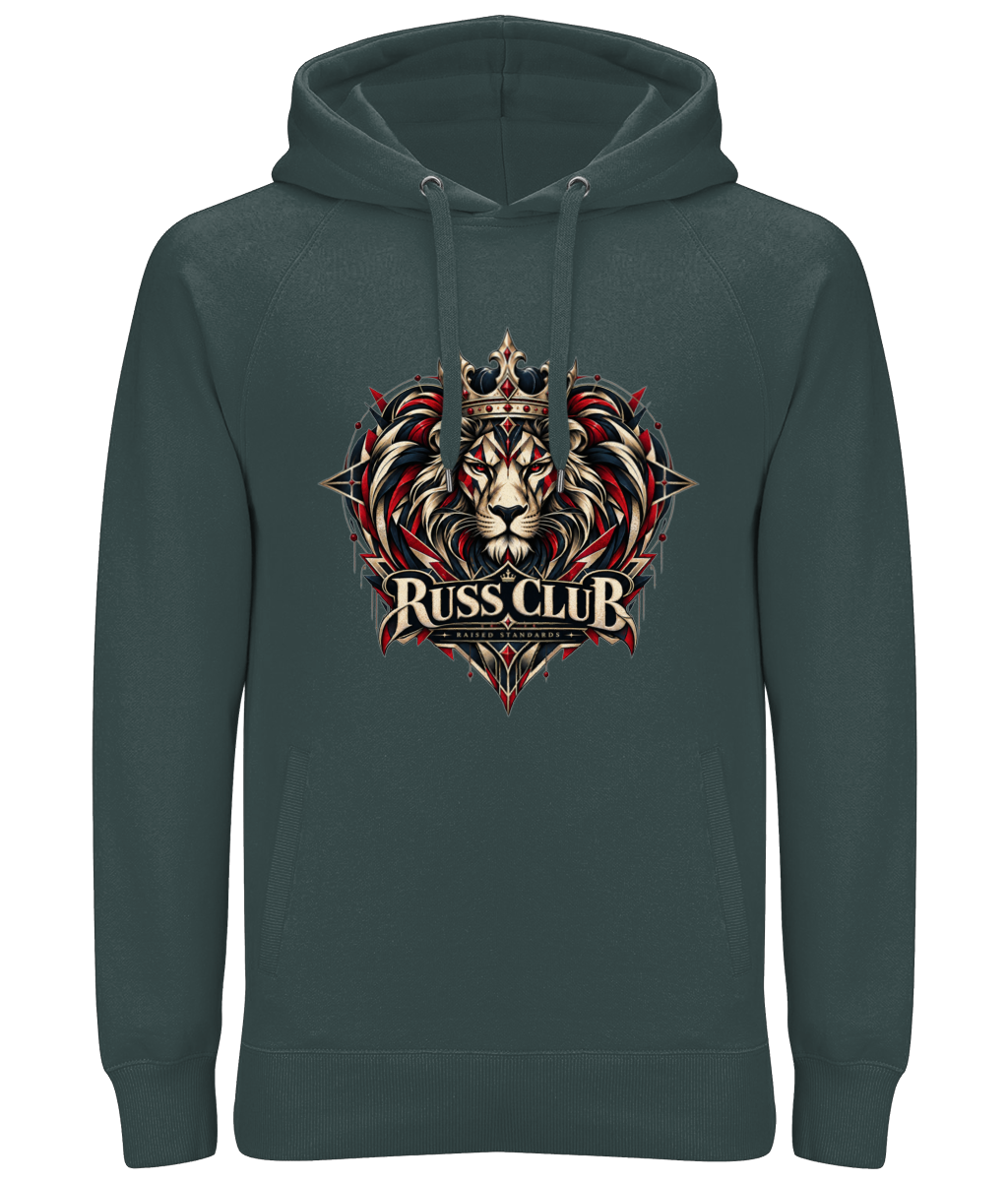 Raised Standards crowned lion heavy hoodie in Charcoal – front artwork