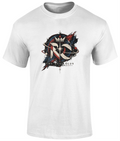 Cosmic RC monogram heavyweight T-shirt in White – front artwork
